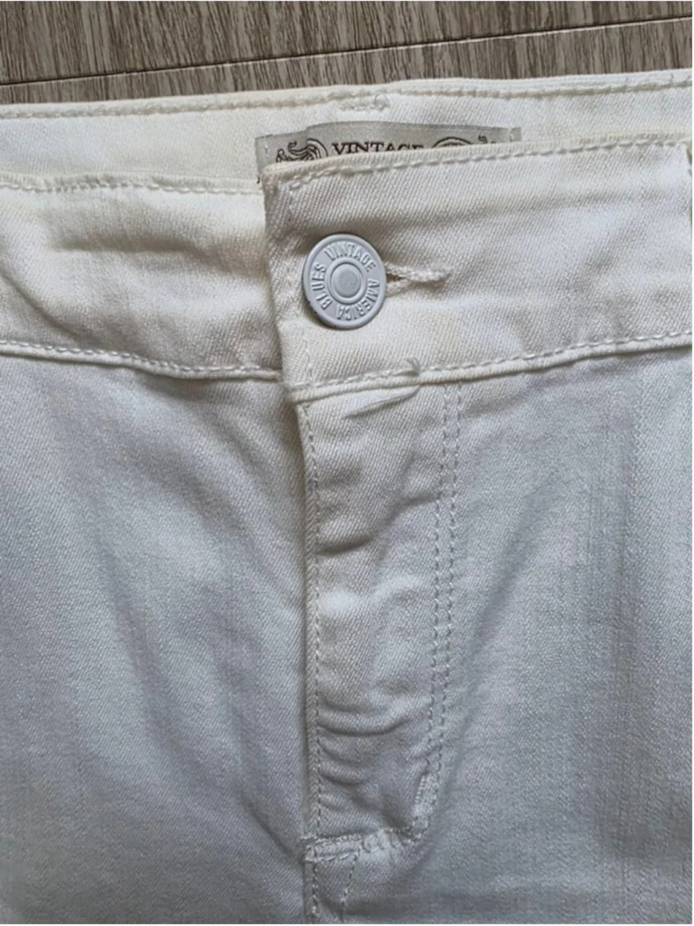 Women's Vintage America Blues White Ankle Cropped Jeans Size 12